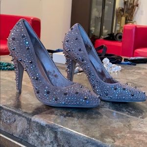 Aldo tan suede pumps with silver studs 7